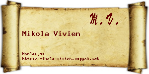 Mikola Vivien névjegykártya